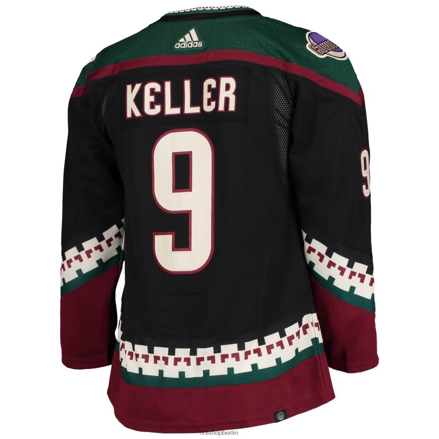 Männer NHL Arizona Coyotes Clayton Keller adidas schwarzes authentisches Heimtrikot für Profispieler Kleidung BF680T304