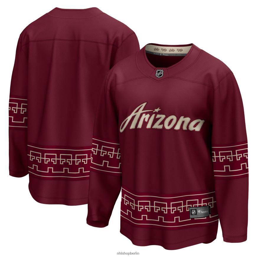 Männer NHL Arizona Coyotes Fanatics Branded Garnet Alternative 2022/23 Premier Breakaway-Trikot Kleidung BF680T297