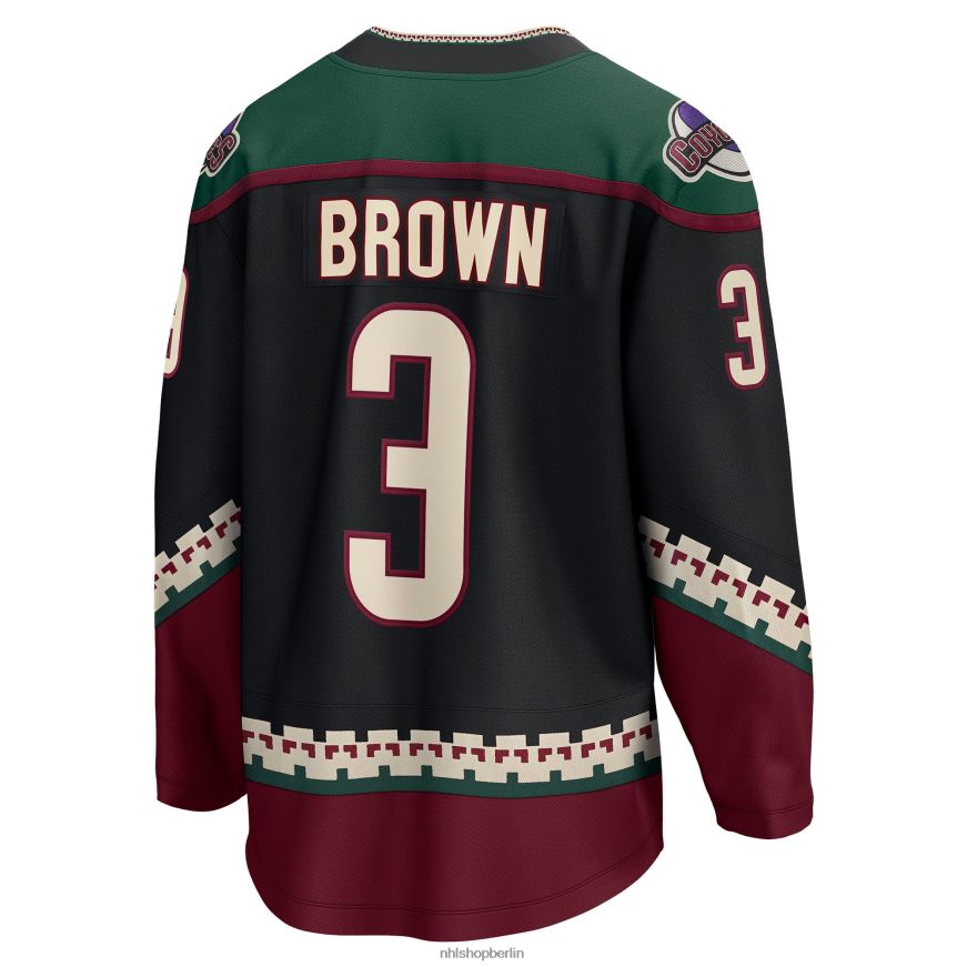 Männer NHL Arizona Coyotes Josh Brown Fanatics-gebrandetes schwarzes Heim-Ausreißer-Spielertrikot Kleidung BF680T2251