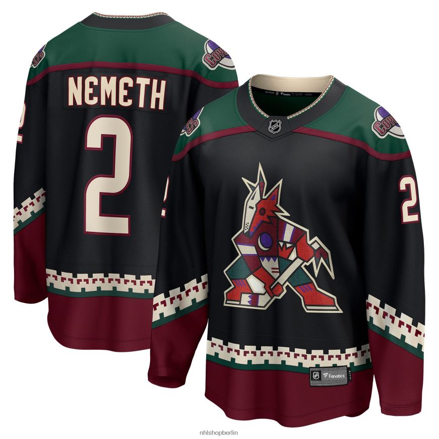 Männer NHL Arizona Coyotes Patrik Nemeth Fanatics-gebrandetes schwarzes Home-Breakaway-Spielertrikot Kleidung BF680T1865