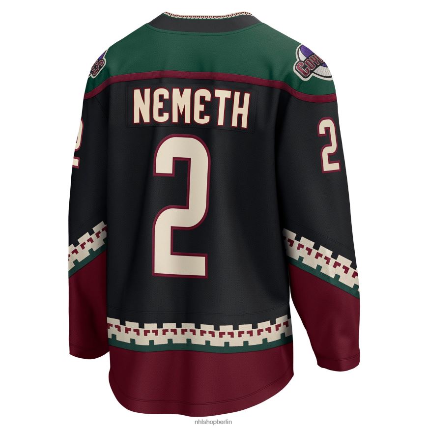 Männer NHL Arizona Coyotes Patrik Nemeth Fanatics-gebrandetes schwarzes Home-Breakaway-Spielertrikot Kleidung BF680T1865