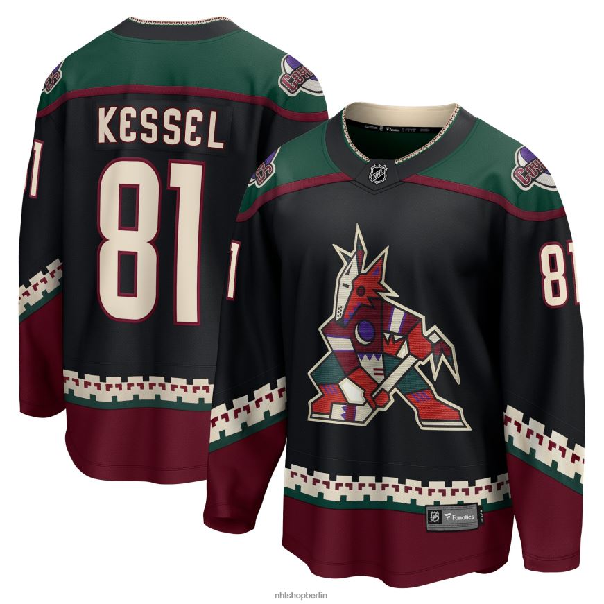 Männer NHL Arizona Coyotes Phil Kessel Fanatics gebrandetes schwarzes Home-Premier-Breakaway-Spielertrikot Kleidung BF680T1759