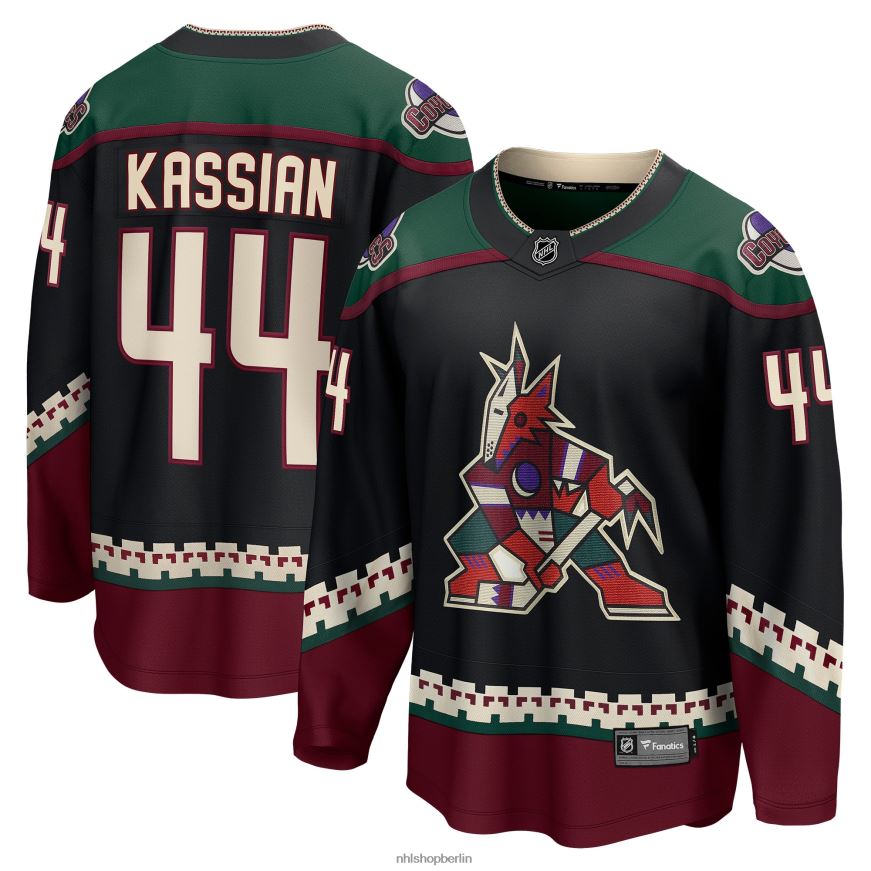 Männer NHL Arizona Coyotes Zack Kassian Fanatics gebrandetes schwarzes Home-Breakaway-Spielertrikot Kleidung BF680T1680