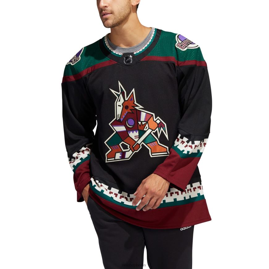 Männer NHL Arizona Coyotes adidas Black Home Primegreen Authentic Pro Custom Trikot Kleidung BF680T2389