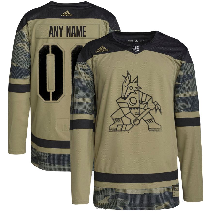 Männer NHL Arizona Coyotes adidas Camo Military Appreciation Team authentisches individuelles Übungstrikot Kleidung BF680T2095