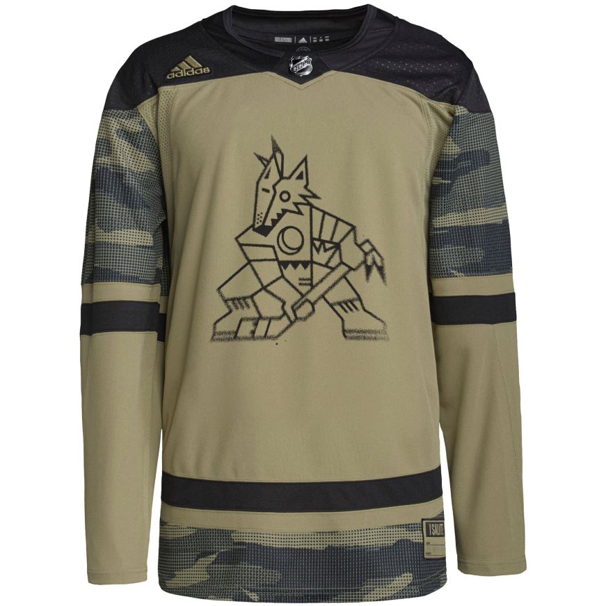 Männer NHL Arizona Coyotes adidas Camo Military Appreciation Team authentisches Übungstrikot Kleidung BF680T843