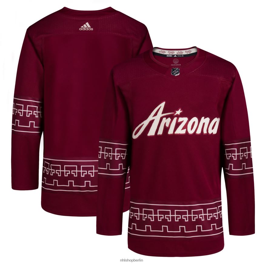 Männer NHL Arizona Coyotes adidas Garnet Alternative 2022/23 Primegreen authentisches Trikot Kleidung BF680T515