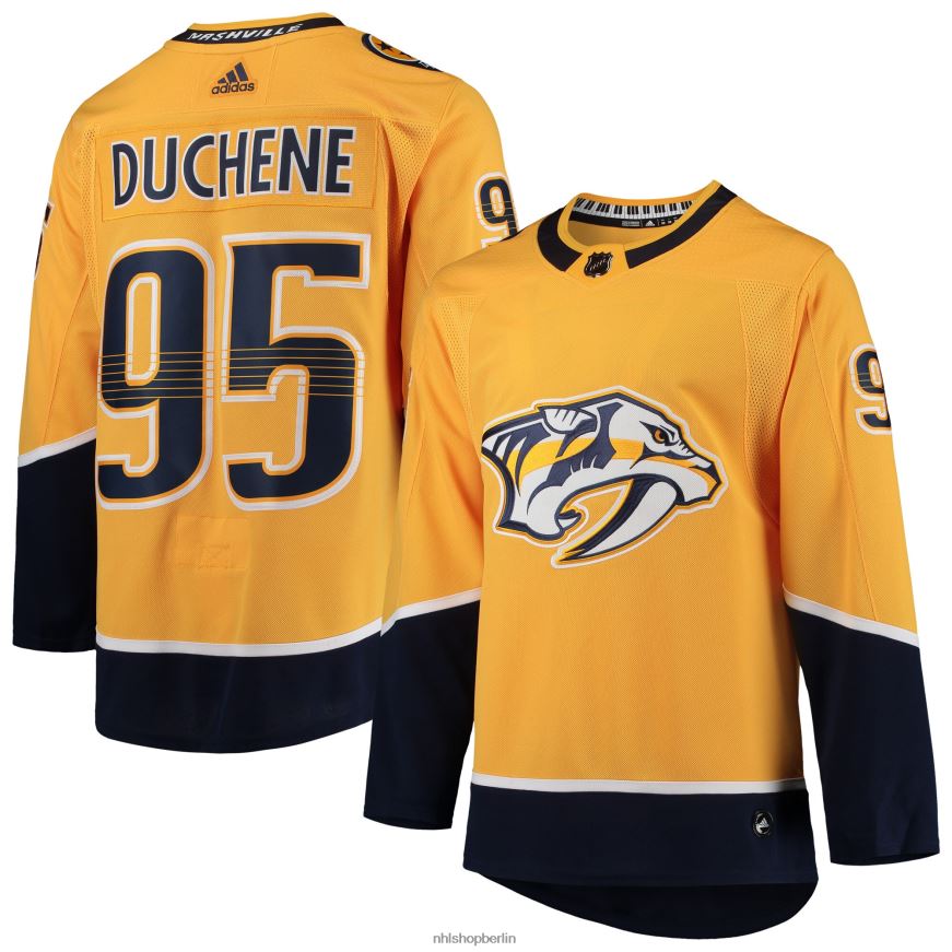 Männer NHL Authentisches Heimspielertrikot der Nashville Predators Matt Duchene von Adidas in Gold Kleidung BF680T1163