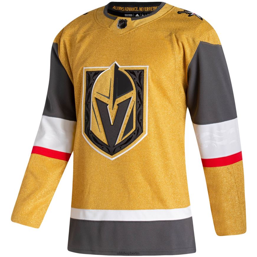 Männer NHL Authentisches Heimtrikot der Vegas Golden Knights adidas Gold 2020/21 Kleidung BF680T415