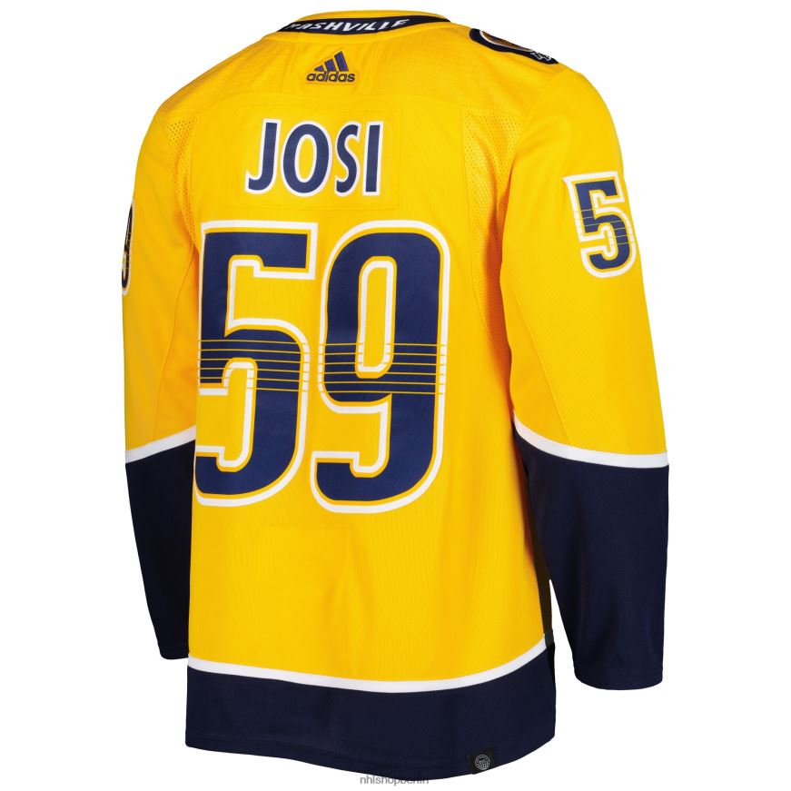 Männer NHL Authentisches Pro-Spieler-Trikot der Nashville Predators Roman Josi adidas Gold Captain Home Primegreen Kleidung BF680T758