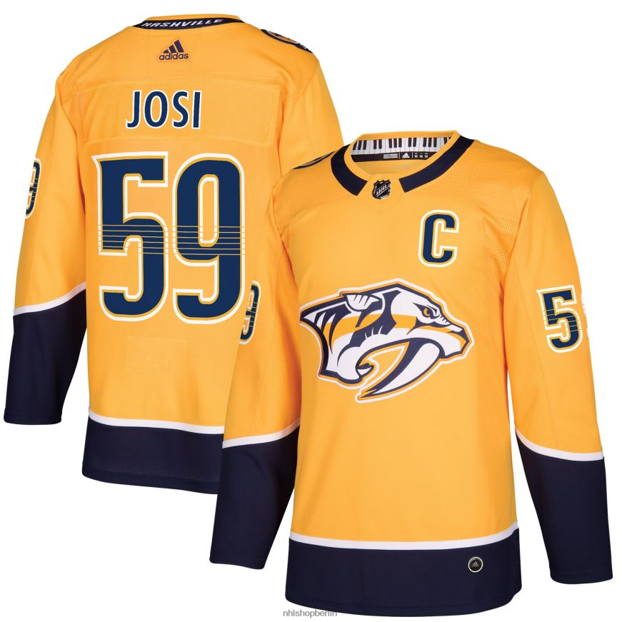 Männer NHL Authentisches Spielertrikot der Nashville Predators Roman Josi adidas Gold Home Kleidung BF680T474