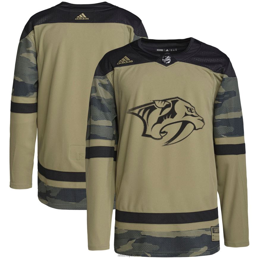 Männer NHL Authentisches Trainingstrikot der Nashville Predators adidas Camo Military Appreciation Team Kleidung BF680T845