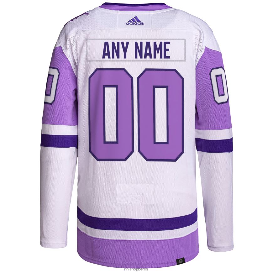 Männer NHL Authentisches individuelles Trikot der Nashville Predators adidas in Weiß/Lila Hockey Fights Cancer Primegreen Kleidung BF680T2444