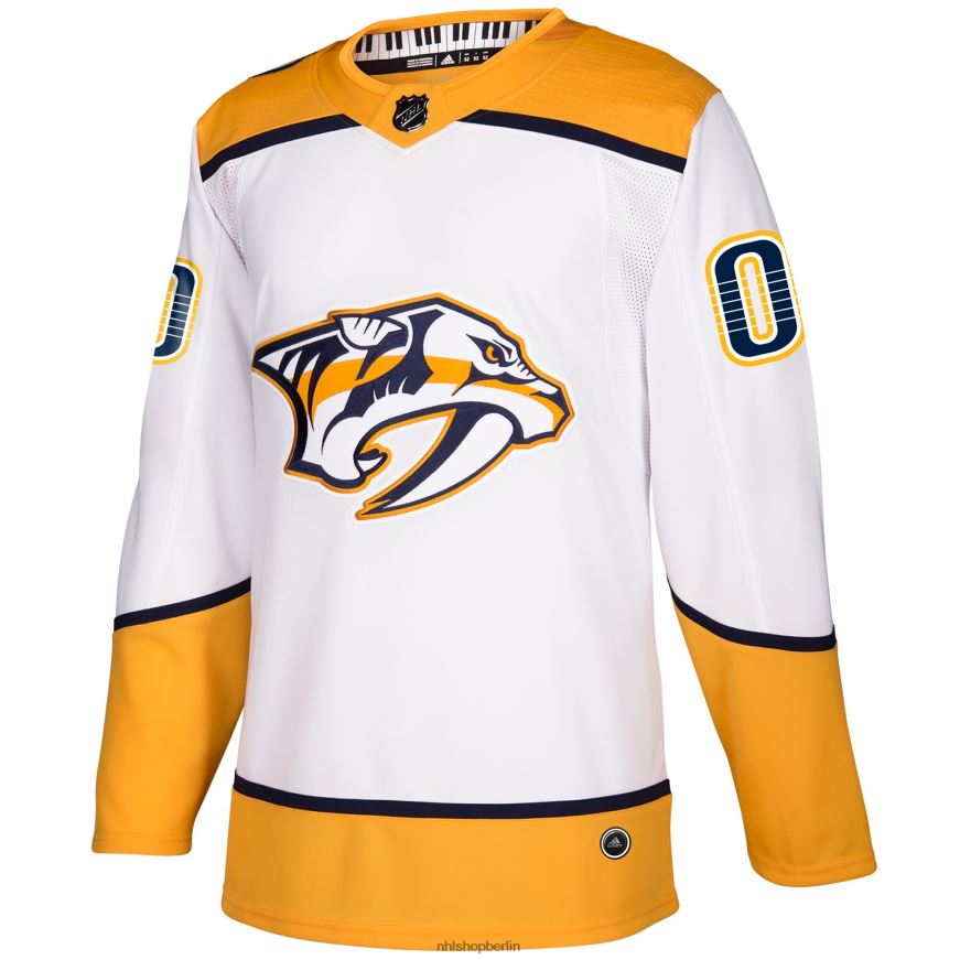 Männer NHL Authentisches individuelles weißes Auswärtstrikot der Nashville Predators adidas Kleidung BF680T2403