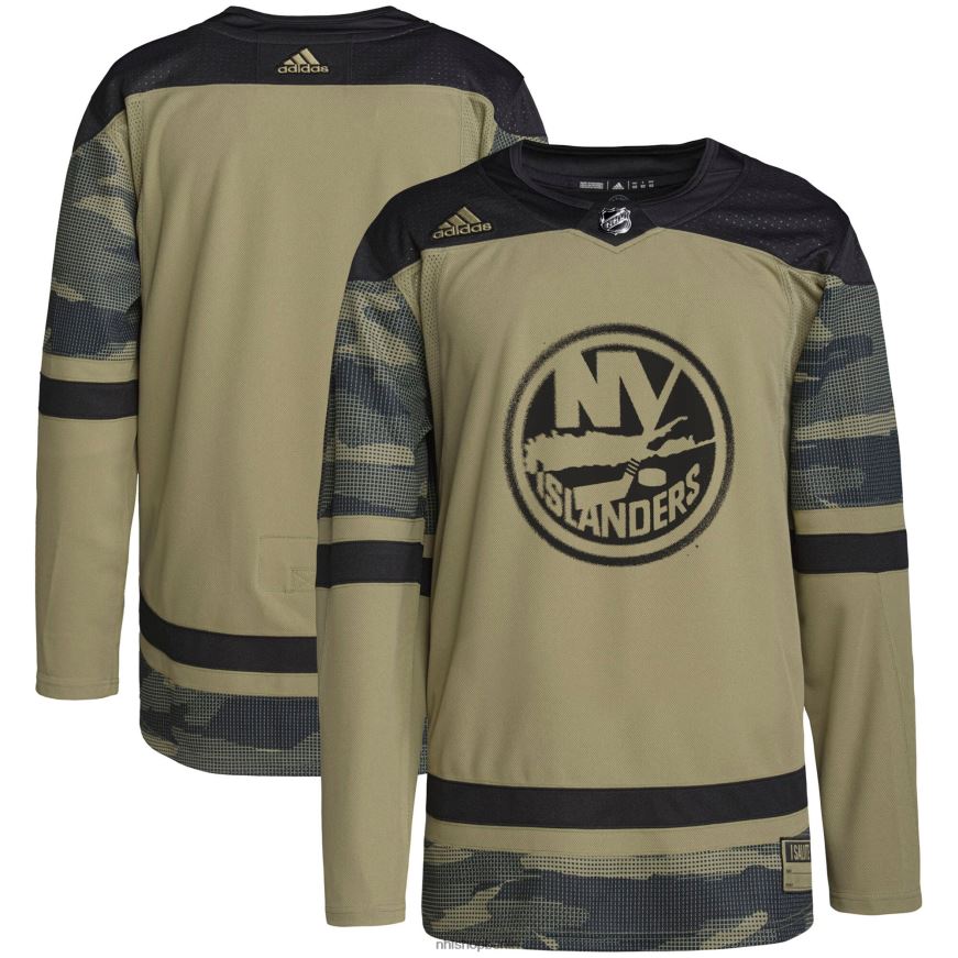 Männer NHL Authentisches Übungstrikot der New York Islanders adidas Camo Military Appreciation Team Kleidung BF680T919