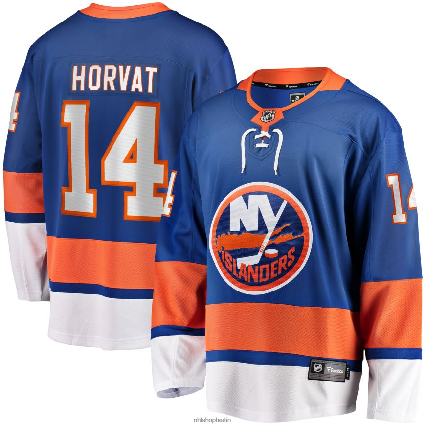 Männer NHL Blaues Breakaway-Heimtrikot der New York Islanders mit Bo-Horvat-Fanatiker-Logo Kleidung BF680T291