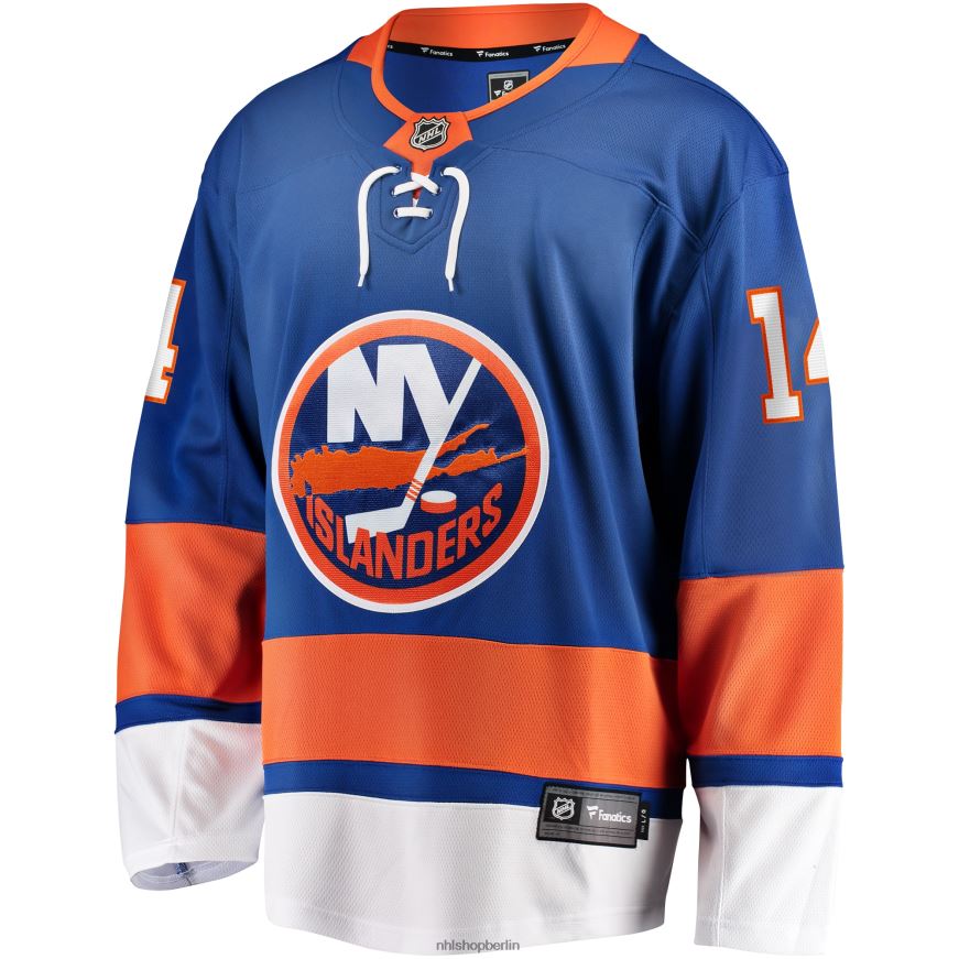 Männer NHL Blaues Breakaway-Heimtrikot der New York Islanders mit Bo-Horvat-Fanatiker-Logo Kleidung BF680T291