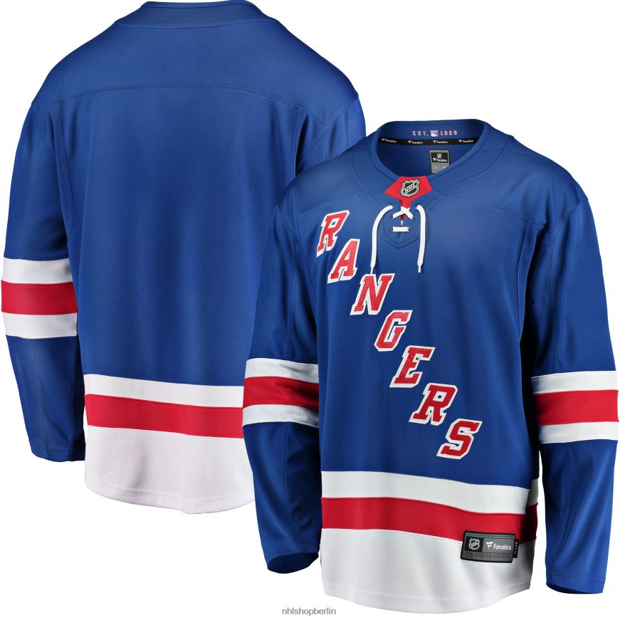 Männer NHL Blaues Breakaway-Heimtrikot der New York Rangers mit Fanatics-Logo Kleidung BF680T436