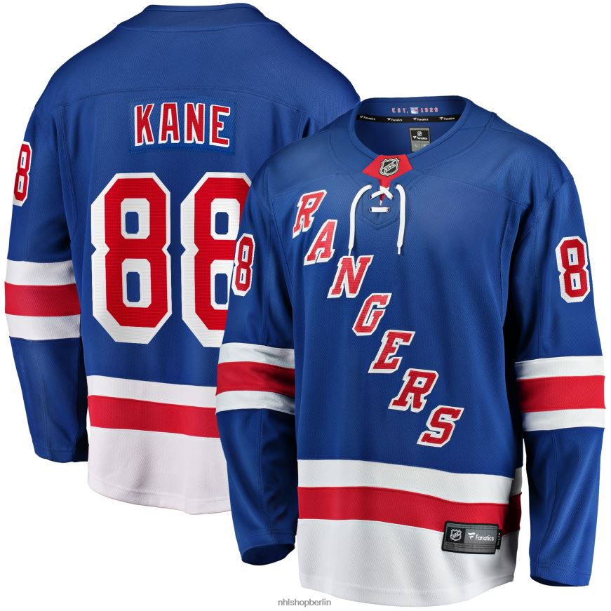 Männer NHL Blaues Breakaway-Heimtrikot der New York Rangers mit Fanatics-Logo von Patrick Kane Kleidung BF680T12