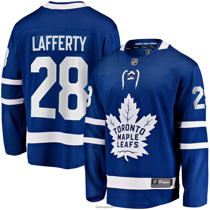 Männer NHL Blaues Breakaway-Heimtrikot der Toronto Maple Leafs mit Fanatics-Logo von Sam Lafferty Kleidung BF680T1052