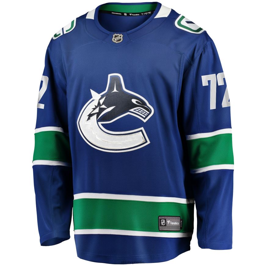 Männer NHL Blaues Breakaway-Heimtrikot der Vancouver Canucks mit Fanatics-Logo von Anthony Beauvillier Kleidung BF680T1616