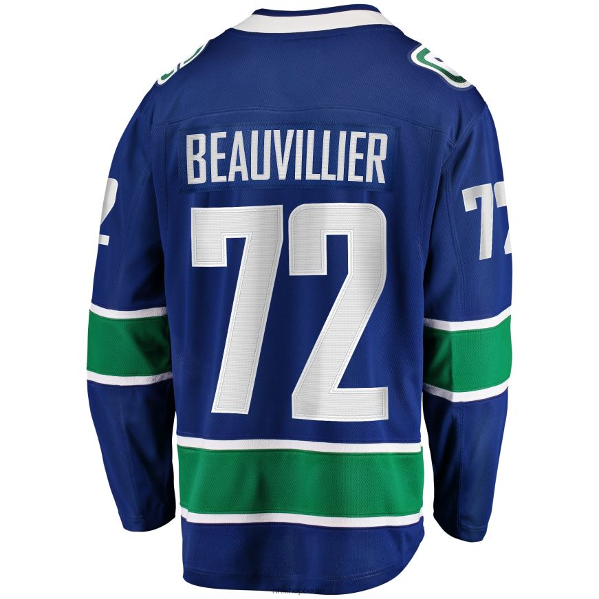 Männer NHL Blaues Breakaway-Heimtrikot der Vancouver Canucks mit Fanatics-Logo von Anthony Beauvillier Kleidung BF680T1616