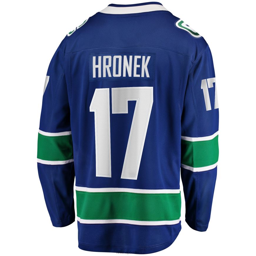 Männer NHL Blaues Breakaway-Heimtrikot der Vancouver Canucks mit Filip Hronek Fanatics-Logo Kleidung BF680T2004