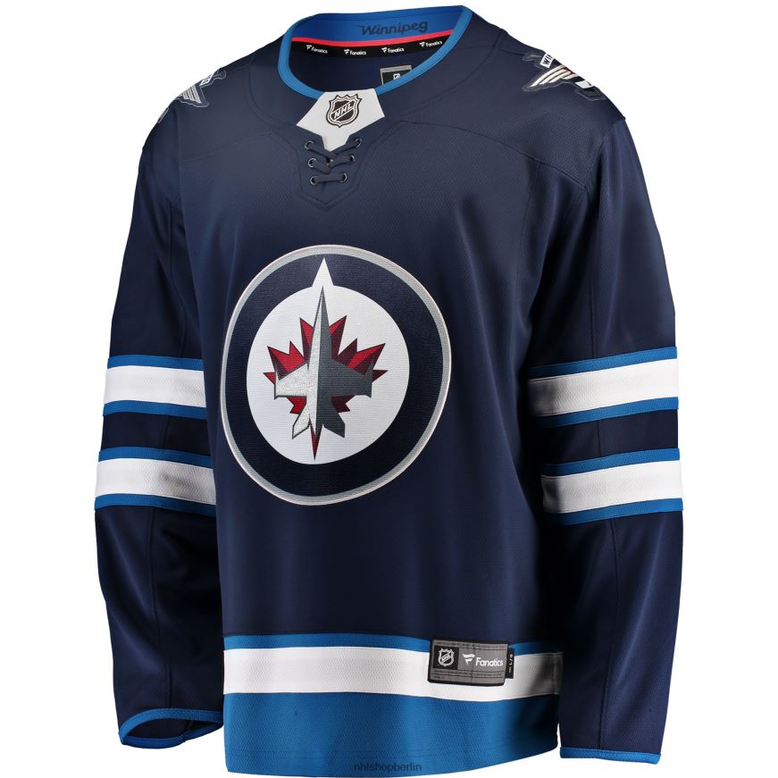 Männer NHL Blaues Breakaway-Heimtrikot mit Fanatics-Logo der Winnipeg Jets Kleidung BF680T629