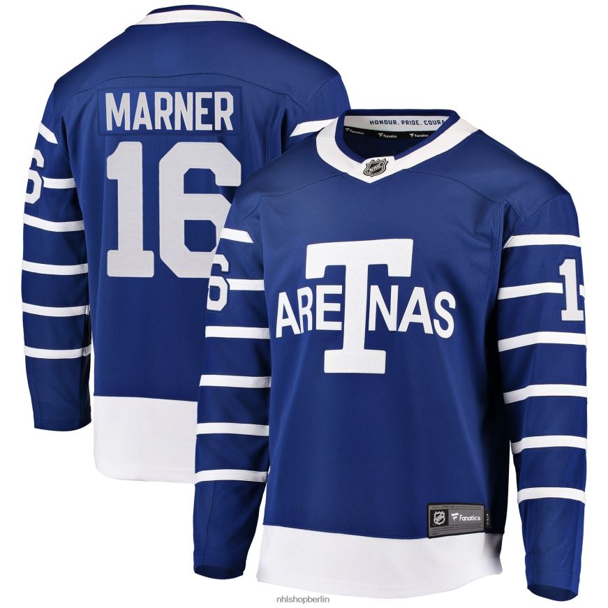 Männer NHL Blaues Breakaway-Spielertrikot mit Fanatics-Logo von Toronto Arenas Mitchell Marner Kleidung BF680T1823