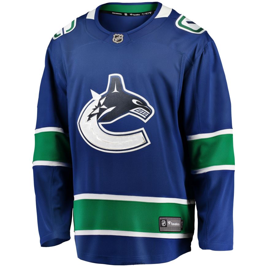 Männer NHL Blaues Breakaway-Trikot der Heimmannschaft der Vancouver Canucks mit Fanatics-Logo Kleidung BF680T893