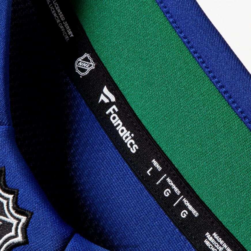 Männer NHL Blaues Elias Pettersson Fanatics-Heimtrikot der Vancouver Canucks 2019/20 für Premier Breakaway-Spieler Kleidung BF680T1157