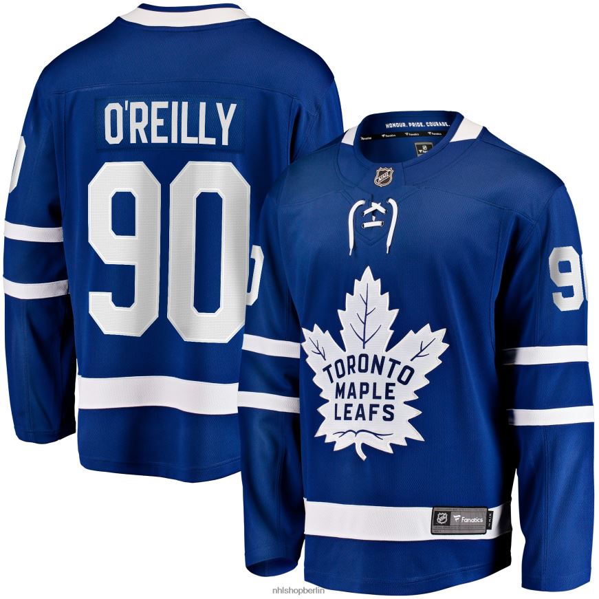 Männer NHL Blaues FB Premier Breakaway-Spielertrikot mit Fanatics-Logo der Toronto Maple Leafs von Ryan OReilly Kleidung BF680T1576