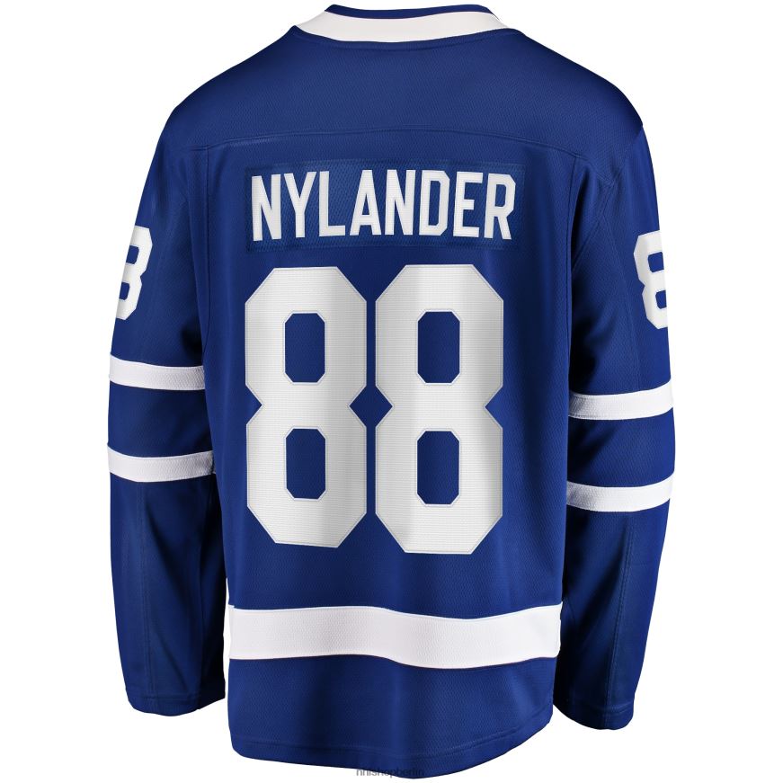 Männer NHL Blaues Heim-Ausreißer-Spielertrikot der Toronto Maple Leafs mit William-Nylander-Fanatiker-Logo Kleidung BF680T941