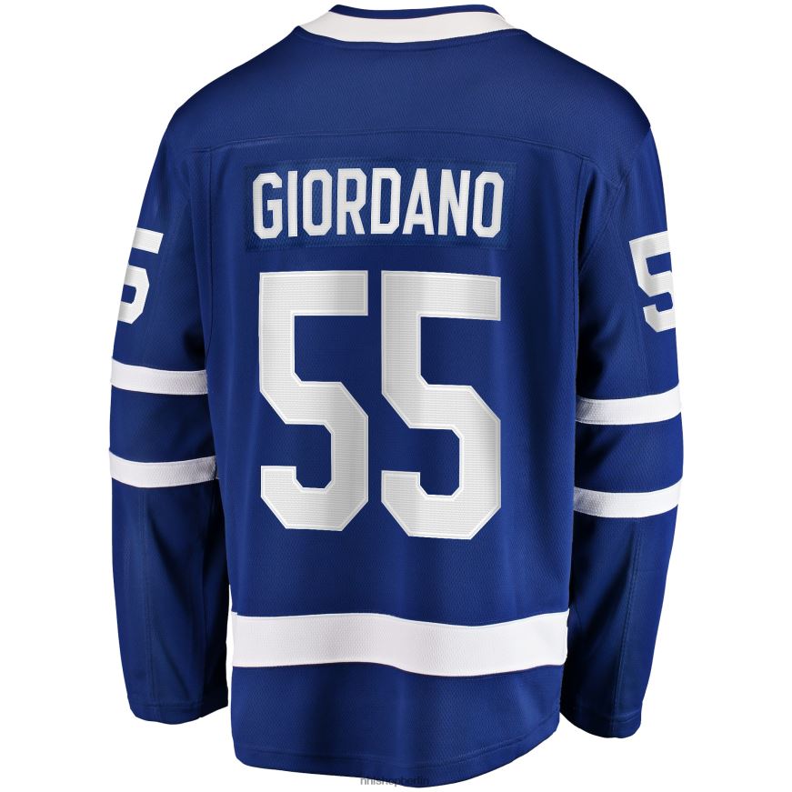 Männer NHL Blaues Heim-Ausreißertrikot der Toronto Maple Leafs mit Mark Giordano Fanatics-Logo Kleidung BF680T2331