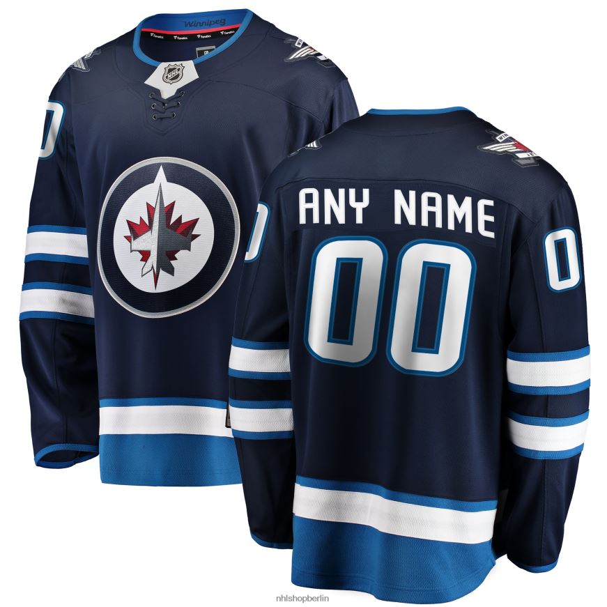 Männer NHL Blaues Heim-Breakaway-Trikot mit Fanatics-Logo der Winnipeg Jets Kleidung BF680T1026