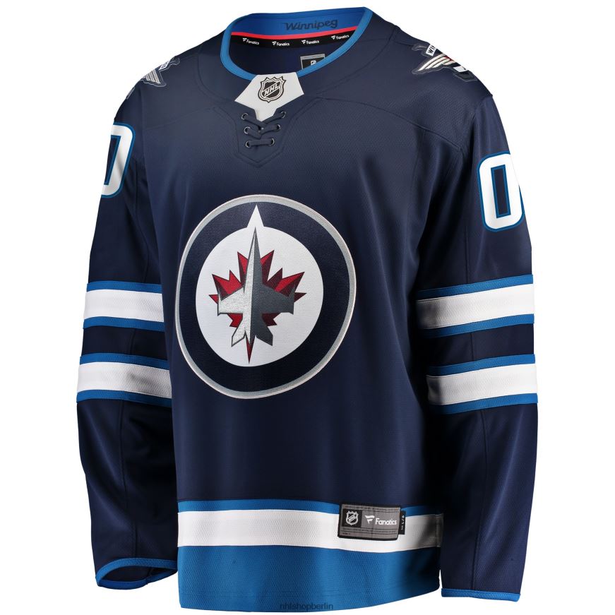 Männer NHL Blaues Heim-Breakaway-Trikot mit Fanatics-Logo der Winnipeg Jets Kleidung BF680T1026