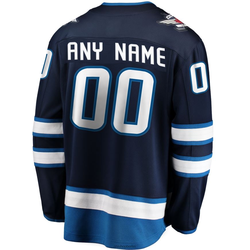 Männer NHL Blaues Heim-Breakaway-Trikot mit Fanatics-Logo der Winnipeg Jets Kleidung BF680T1026