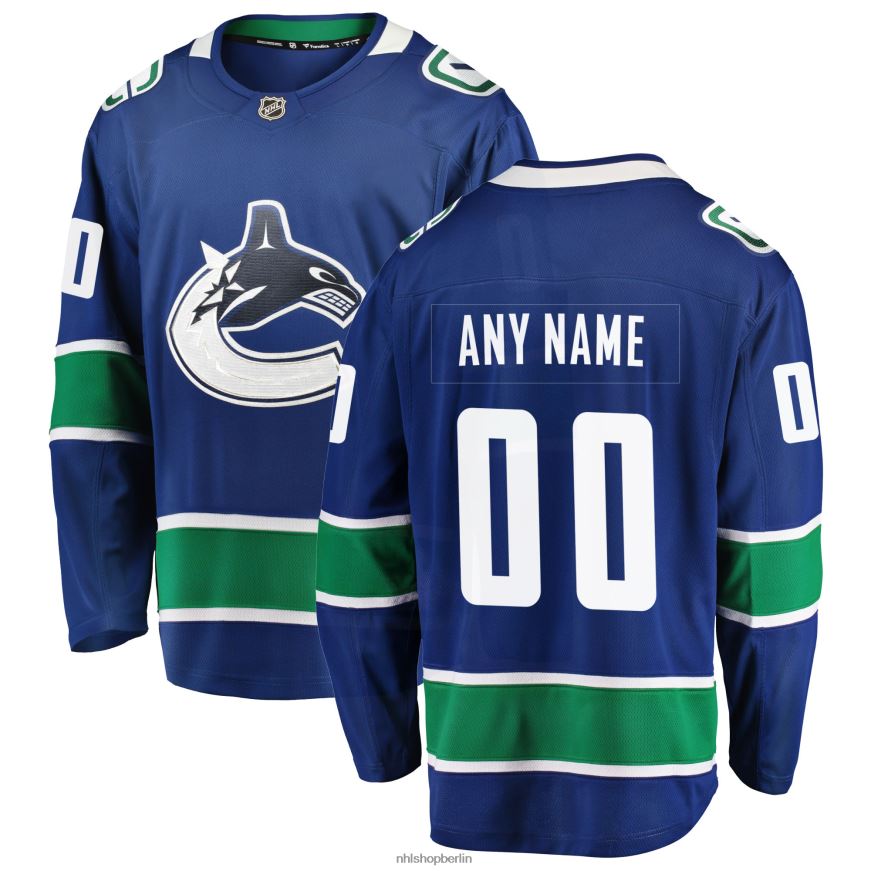 Männer NHL Blaues Heimteam-Breakaway-Trikot mit Fanatics-Logo der Vancouver Canucks Kleidung BF680T1389