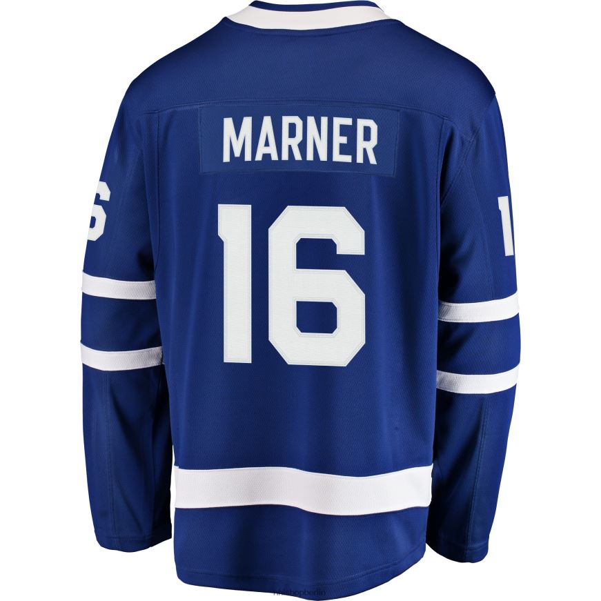 Männer NHL Blaues Heimtrikot für den Premier Breakaway-Spieler der Toronto Maple Leafs mit Mitchell Marner Fanatics-Logo Kleidung BF680T310