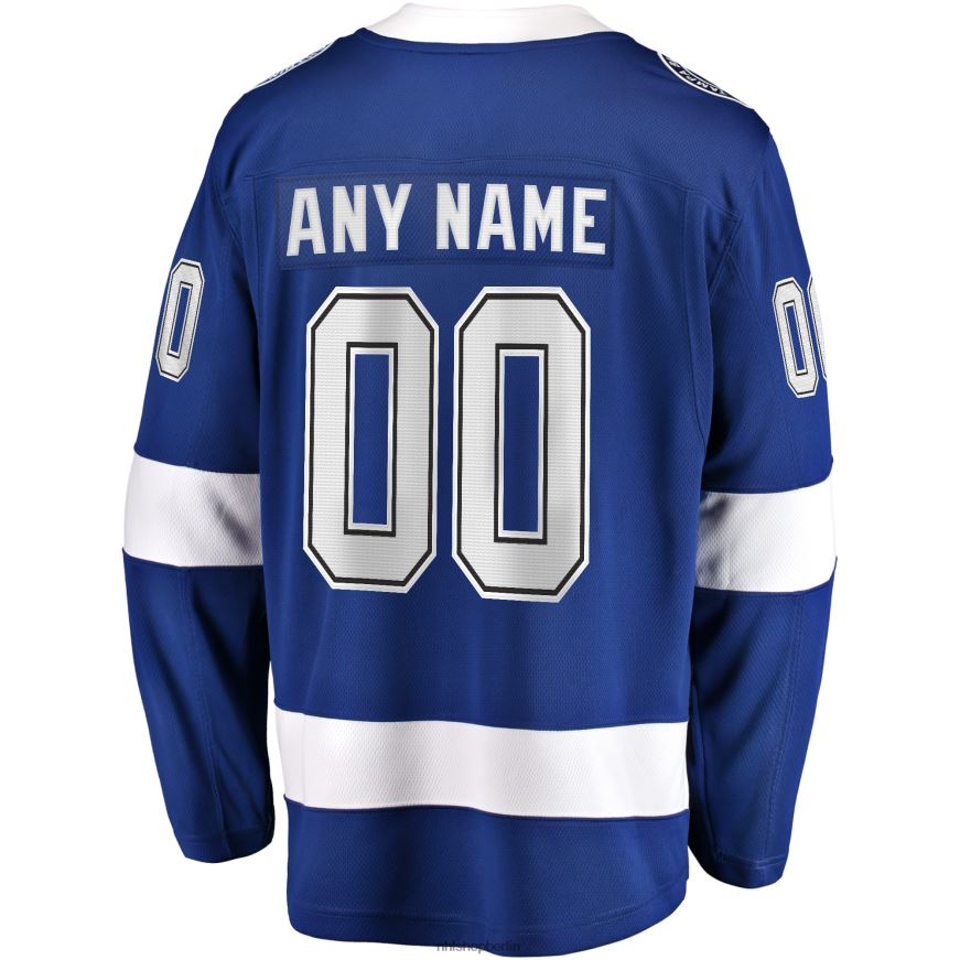 Männer NHL Blaues Heimtrikot mit Tampa Bay Lightning Fanatics-Logo für das Stanley-Cup-Finale 2022 individuelles Breakaway-Trikot Kleidung BF680T413