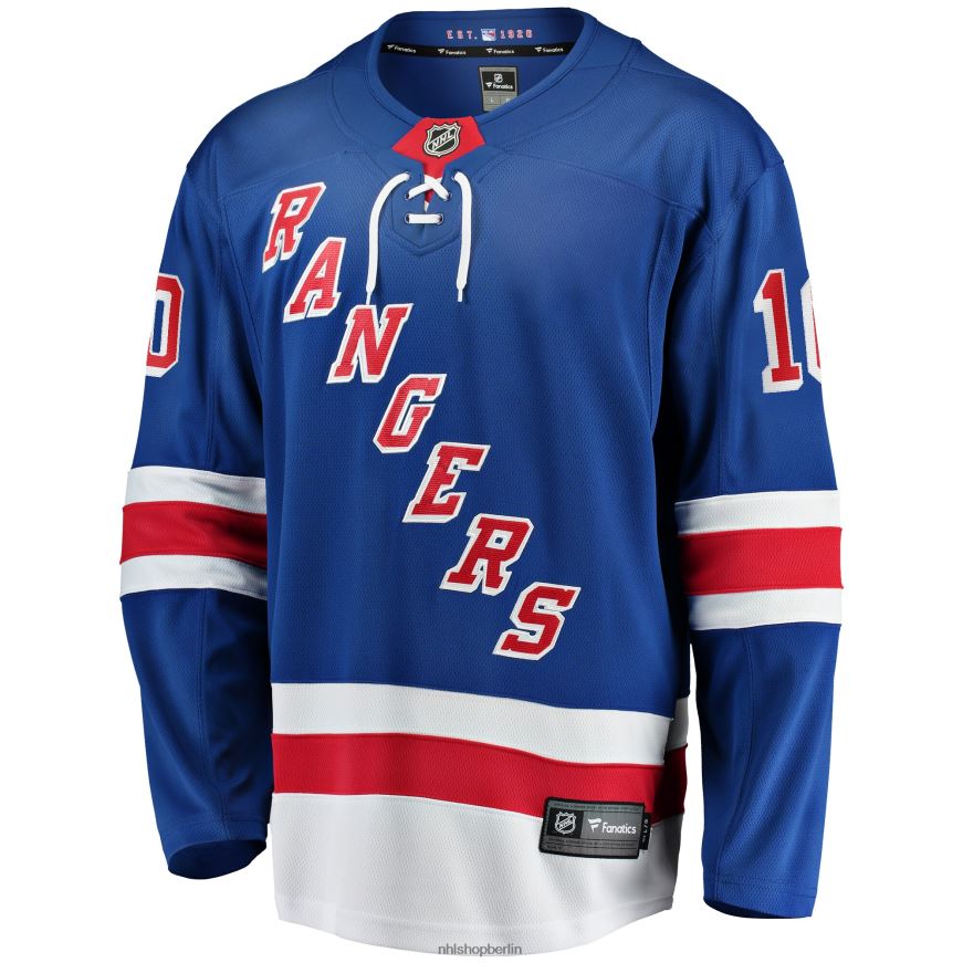 Männer NHL Blaues Home-Breakaway-Spielertrikot der New York Rangers mit Artemi-Panarin-Fanatiker-Logo Kleidung BF680T964