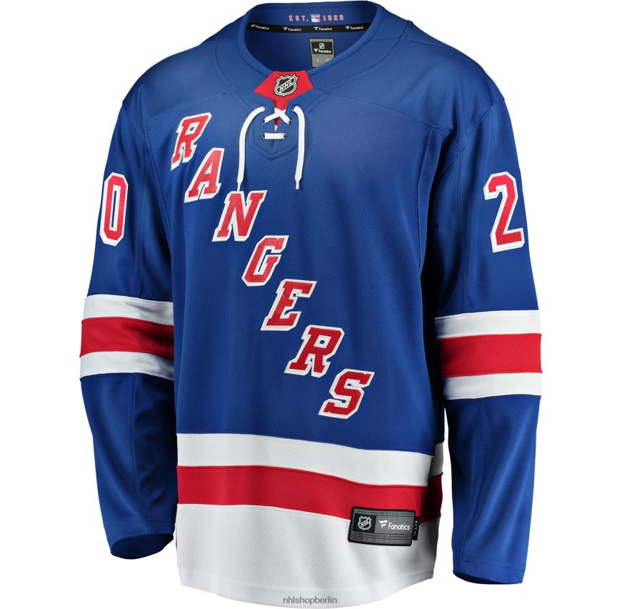 Männer NHL Blaues Home-Breakaway-Spielertrikot der New York Rangers mit Fanatics-Logo von Chris Kreider Kleidung BF680T278