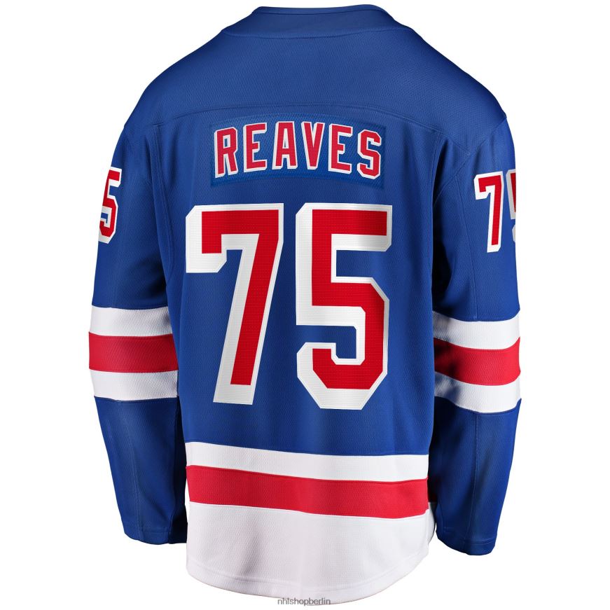 Männer NHL Blaues Home-Breakaway-Spielertrikot der New York Rangers mit Fanatics-Logo von Ryan Reaves Kleidung BF680T1670