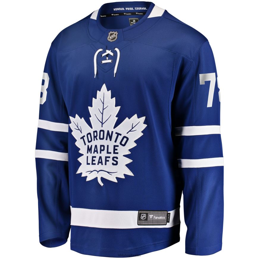 Männer NHL Blaues Home-Breakaway-Spielertrikot der Toronto Maple Leafs mit TJ-Brodie-Fanatiker-Logo Kleidung BF680T1822