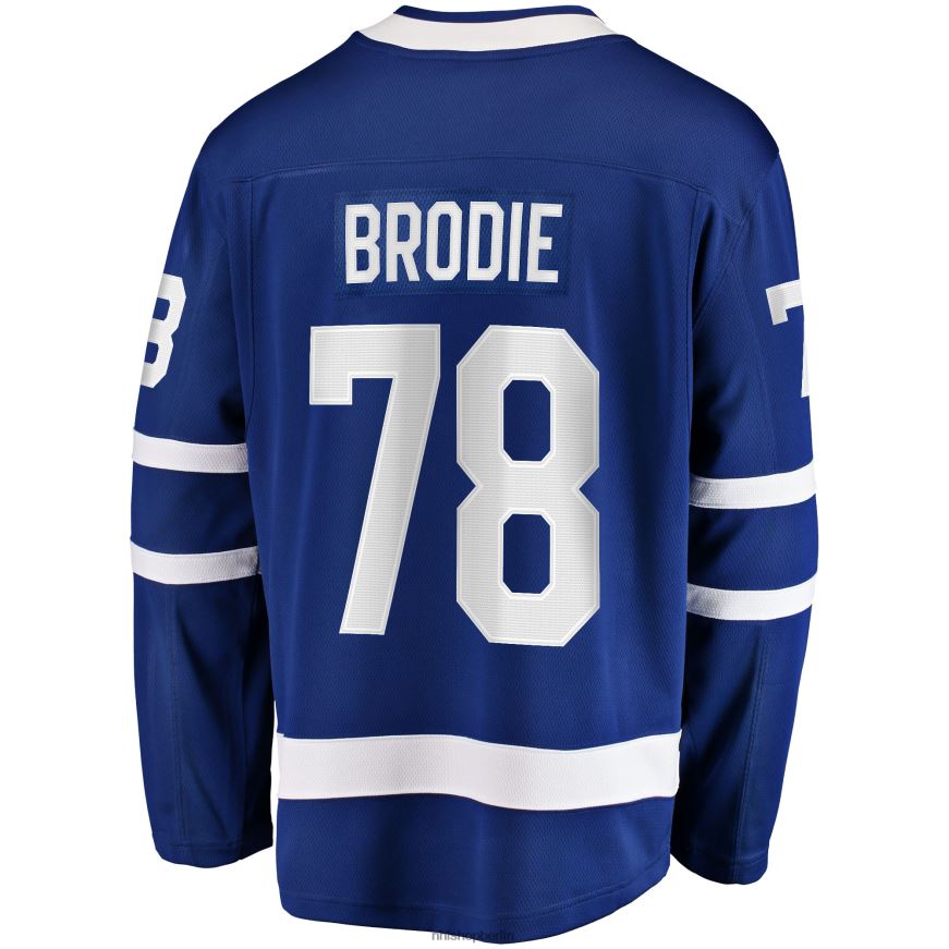 Männer NHL Blaues Home-Breakaway-Spielertrikot der Toronto Maple Leafs mit TJ-Brodie-Fanatiker-Logo Kleidung BF680T1822