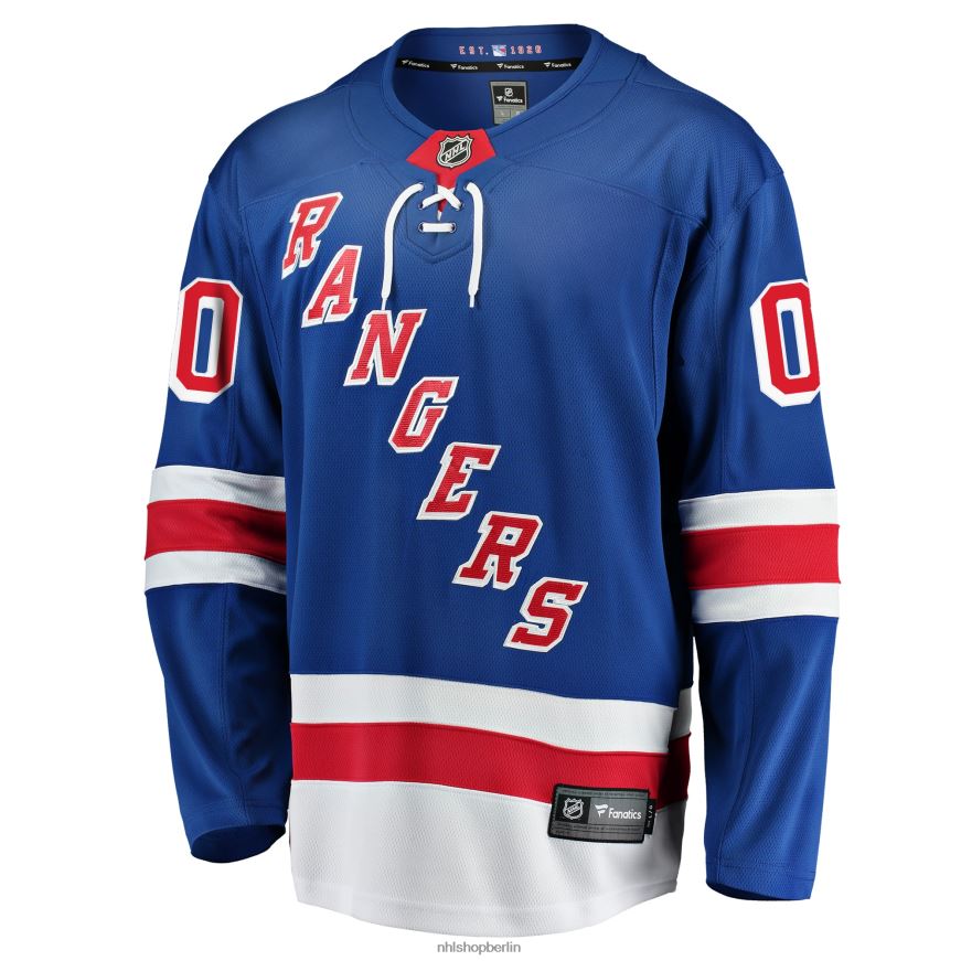 Männer NHL Blaues Home-Breakaway-Trikot der New York Rangers mit Fanatics-Logo Kleidung BF680T46