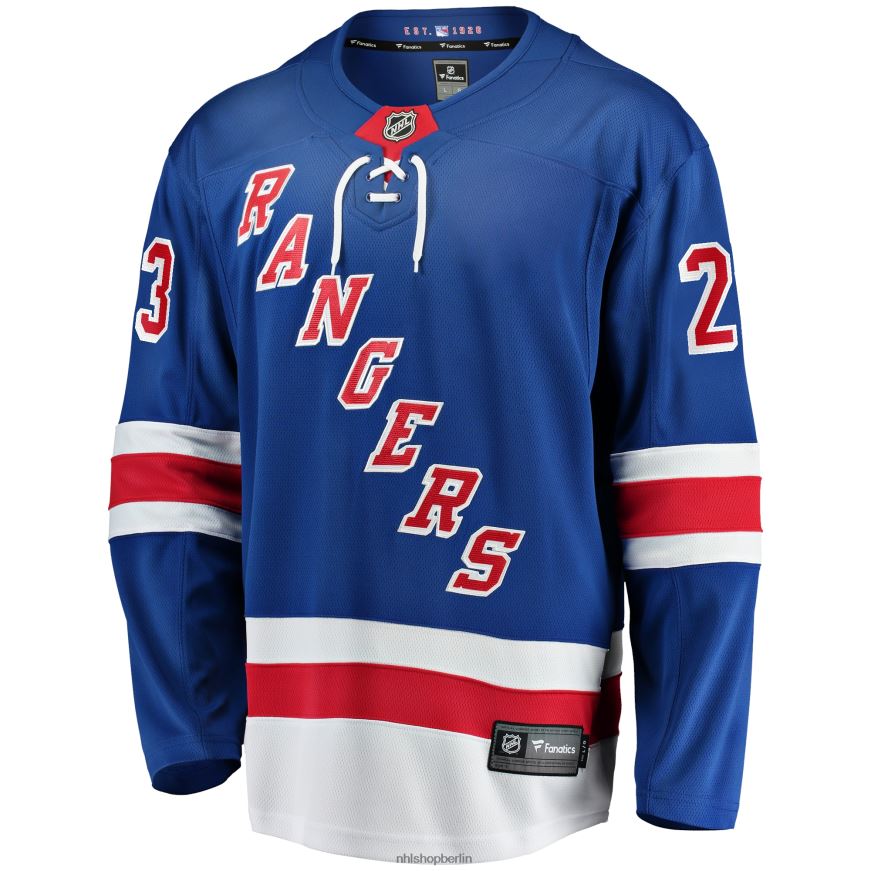 Männer NHL Blaues Home-Premier-Breakaway-Spielertrikot der New York Rangers mit Adam Fox Fanatics-Logo Kleidung BF680T14