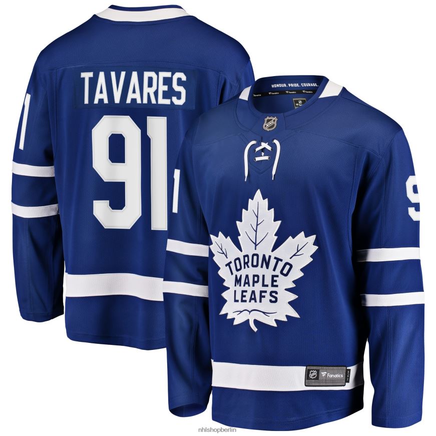 Männer NHL Blaues Home-Trikot für den Premier Breakaway-Spieler der Toronto Maple Leafs mit Fanatics-Logo von John Tavares Kleidung BF680T1725