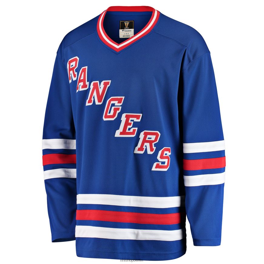 Männer NHL Blaues Premier Breakaway Heritage Blanko-Trikot der New York Rangers mit Fanatics-Logo Kleidung BF680T213