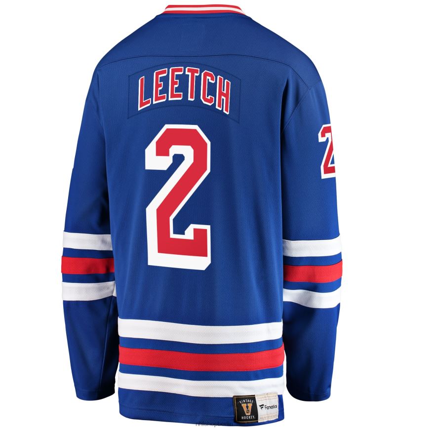 Männer NHL Blaues Premier Breakaway-Spielertrikot der New York Rangers mit Fanatics-Logo von Brian Leetch Kleidung BF680T345